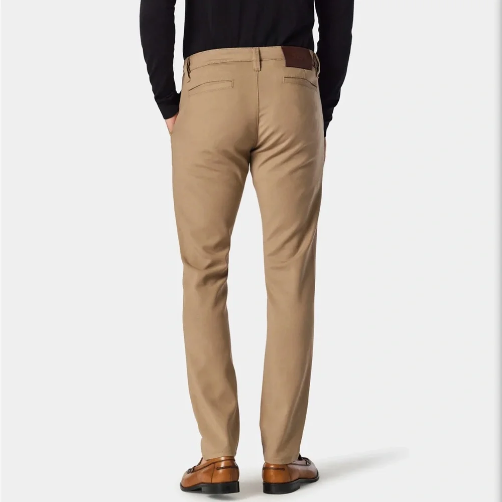 34 Heritage Verona Slim Leg Flat Front Chino Pants - Khaki High Flyer - Picture 3 of 15